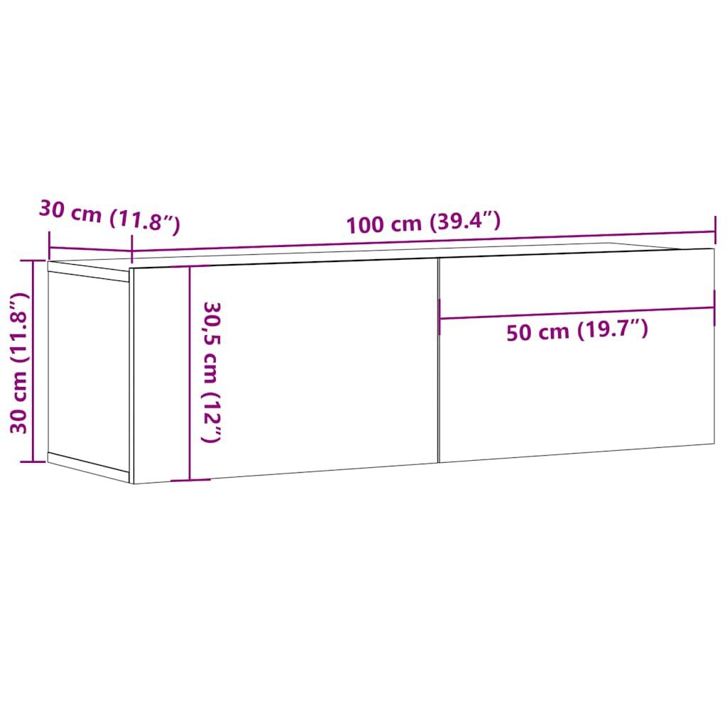 Vidaxl Nowoczesna szafka RTV wisząca 100x30 cm biała - 73% taniej