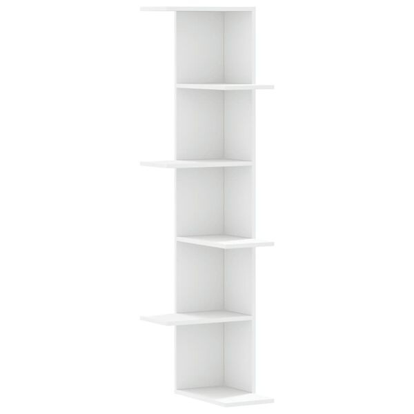Vidaxl Narożny regał ścienny 36,5x140 cm biały - 74% taniej