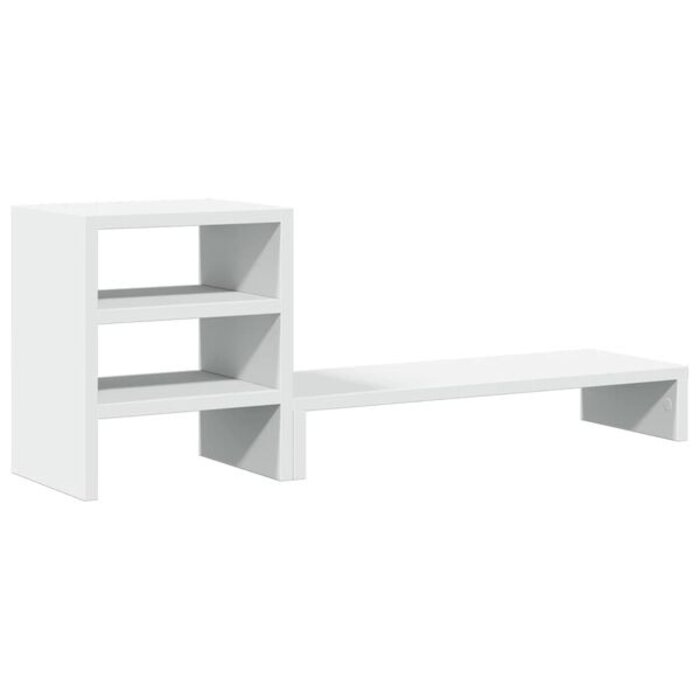 Vidaxl Podstawka pod monitor z organizerem, biała 80x20x30 cm - 64% taniej