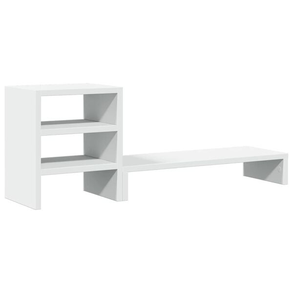 Vidaxl Podstawka pod monitor z organizerem, biała 80x20x30 cm - 64% taniej