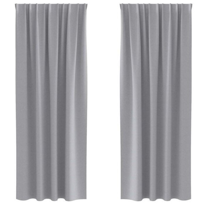 Vidaxl Zasłony zaciemniające jasnoszare 245x140 cm, 2 szt. - 63% taniej