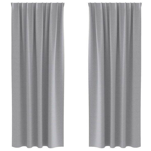 Vidaxl Zasłony zaciemniające jasnoszare 245x140 cm, 2 szt. - 63% taniej