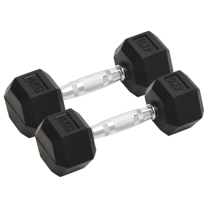 Vidaxl Zestaw hantli 2x4 kg żeliwnych z powłoką gumową - 68% taniej