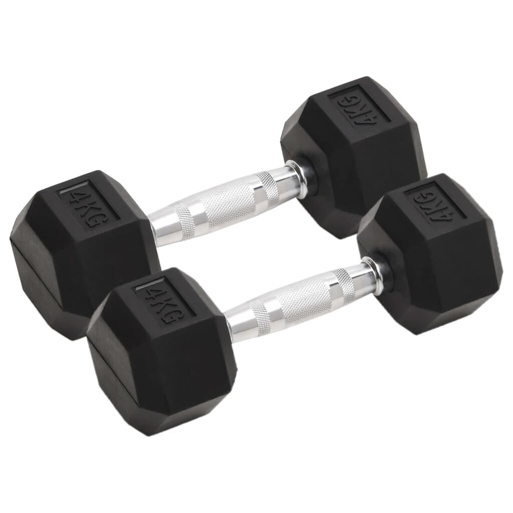 Vidaxl Zestaw hantli 2x4 kg żeliwnych z powłoką gumową - 68% taniej