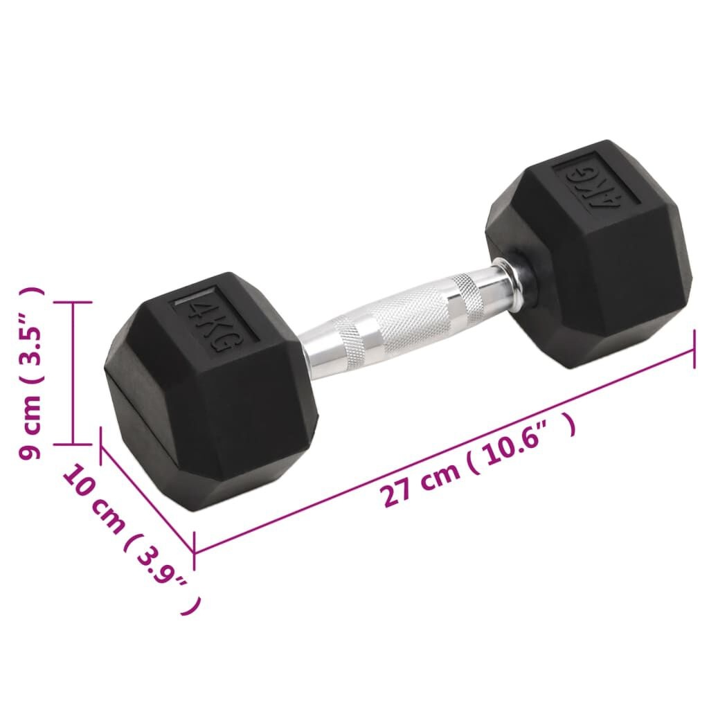 Vidaxl Zestaw hantli 2x4 kg żeliwnych z powłoką gumową - 68% taniej