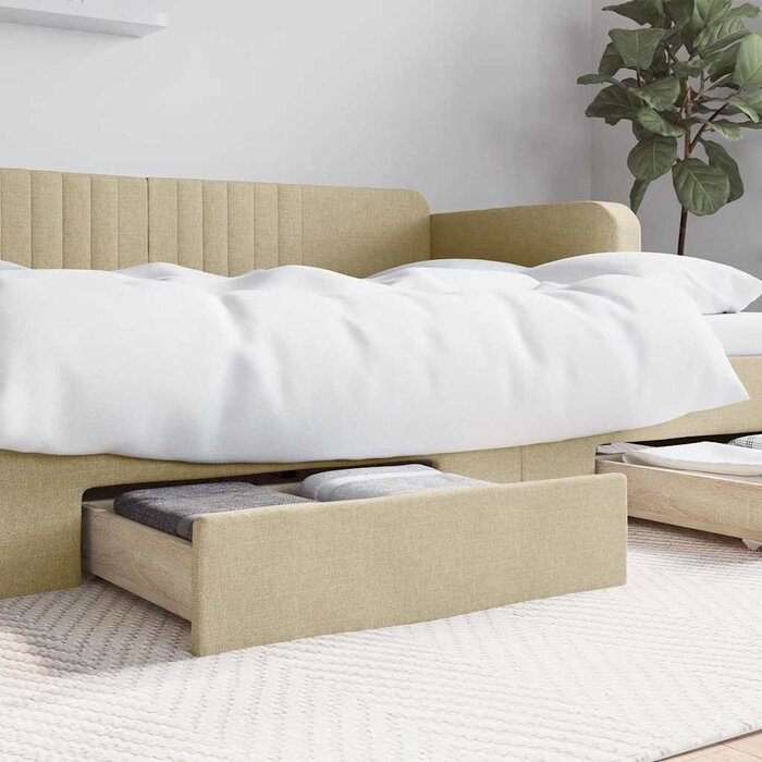 Vidaxl Zestaw 2 szuflad pod łóżko 67x50x16 cm kremowe - 75% taniej