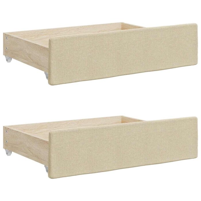 Vidaxl Zestaw 2 szuflad pod łóżko 67x50x16 cm kremowe - 75% taniej