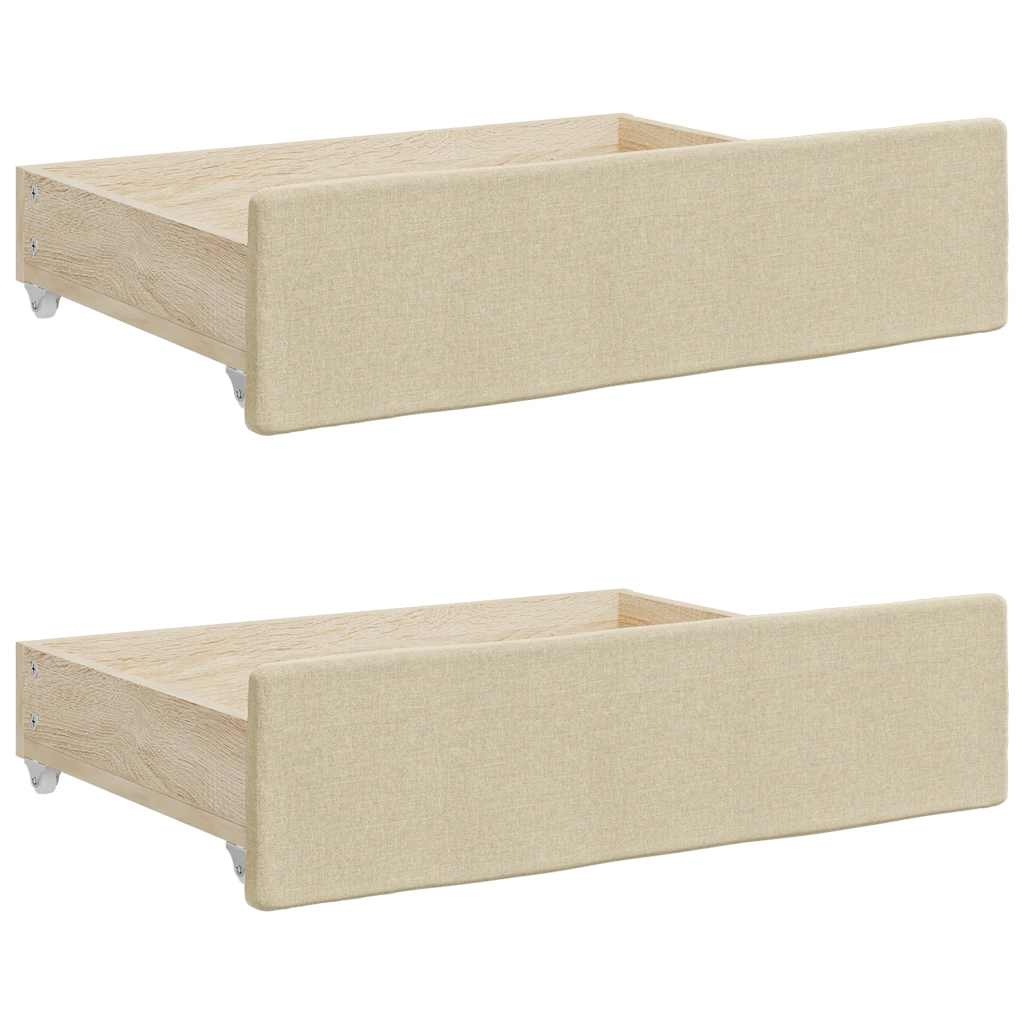 Vidaxl Zestaw 2 szuflad pod łóżko 67x50x16 cm kremowe - 75% taniej