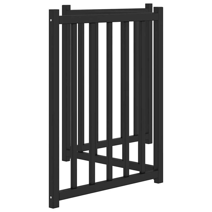 Vidaxl Składana bramka dla psa 150 cm lite drewno - Czarna - 73% taniej