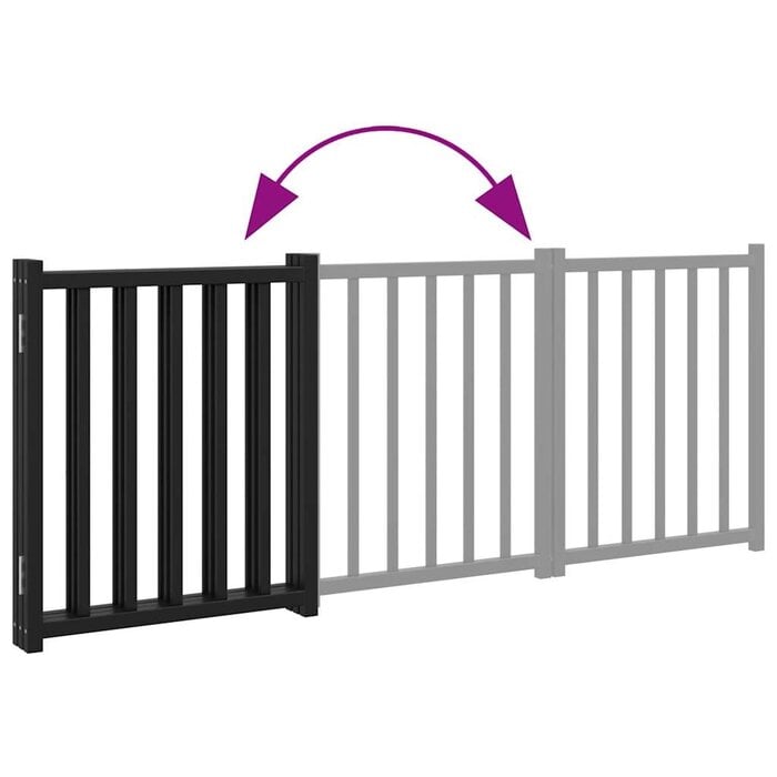 Vidaxl Składana bramka dla psa 150 cm lite drewno - Czarna - 73% taniej