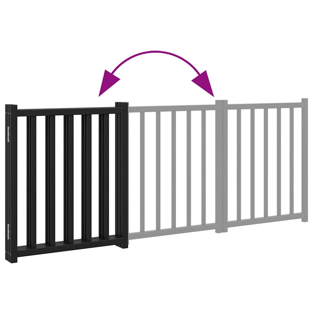 Vidaxl Składana bramka dla psa 150 cm lite drewno - Czarna - 73% taniej