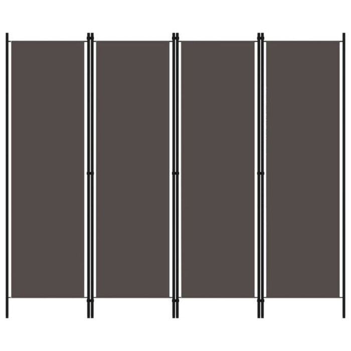 Vidaxl Parawan pokojowy 4-panelowy 200x180 cm antracytowy - 67% taniej