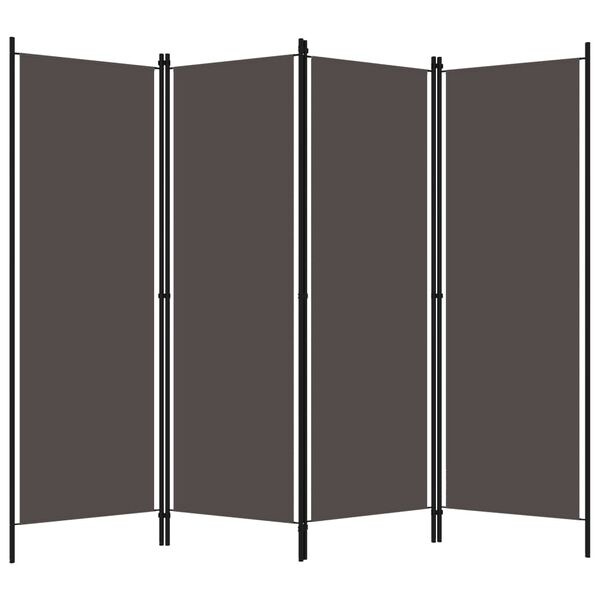 Vidaxl Parawan pokojowy 4-panelowy 200x180 cm antracytowy - 67% taniej