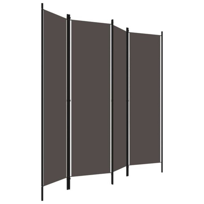 Vidaxl Parawan pokojowy 4-panelowy 200x180 cm antracytowy - 67% taniej