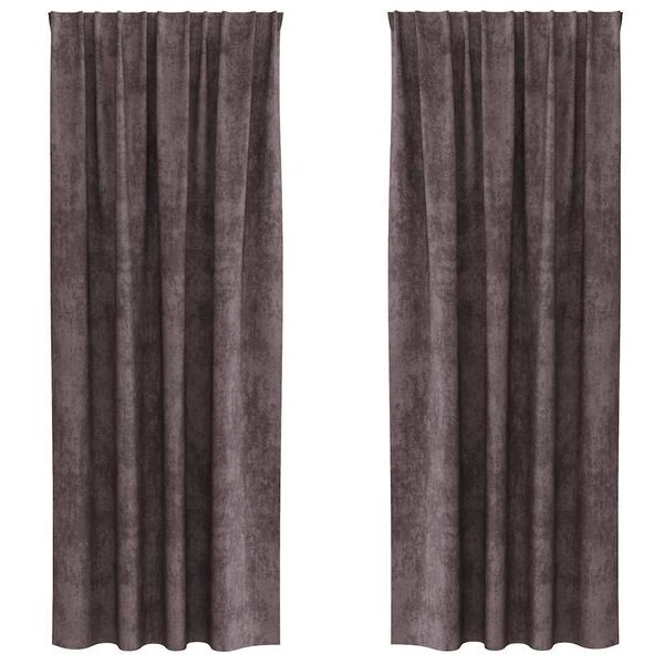 Vidaxl Zasłony welurowe zaciemniające brązowe 225x140cm 2 szt. - 58% taniej