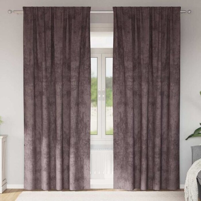 Vidaxl Zasłony welurowe zaciemniające brązowe 225x140cm 2 szt. - 58% taniej