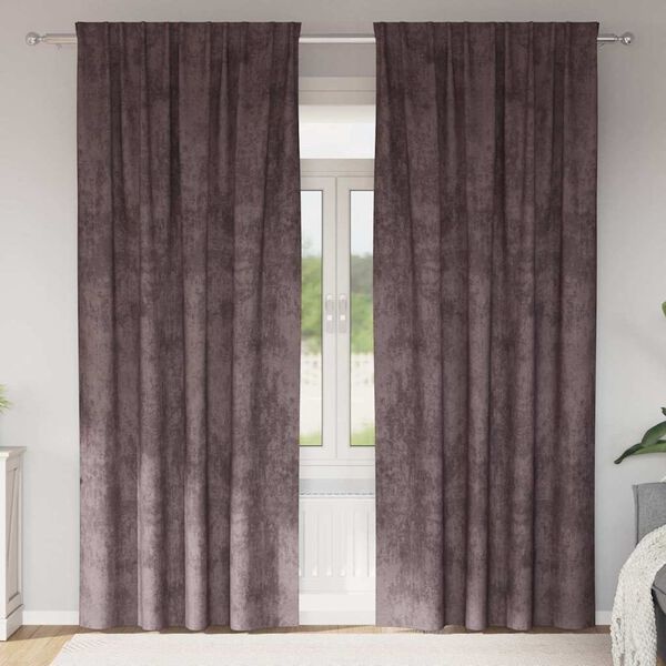 Vidaxl Zasłony welurowe zaciemniające brązowe 225x140cm 2 szt. - 58% taniej