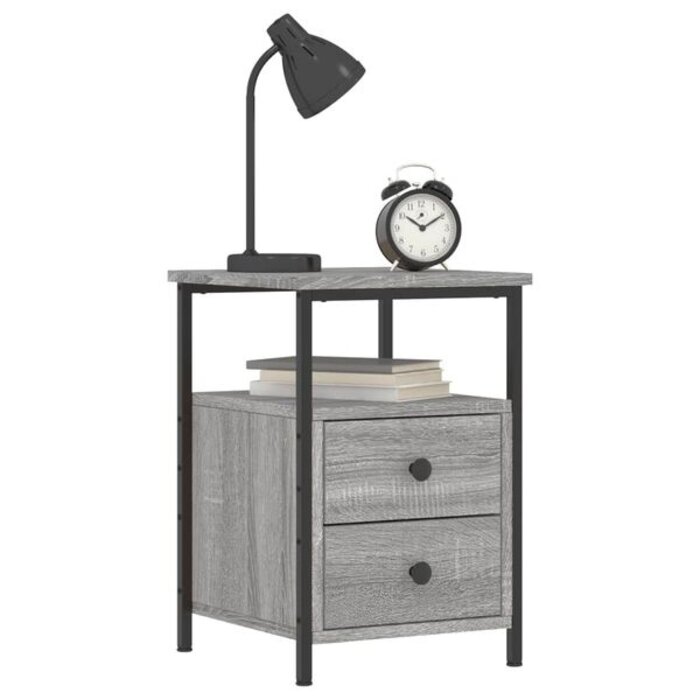 Vidaxl Szafka nocna industrialna 34x35,5x50 cm, szary sonoma - 76% taniej