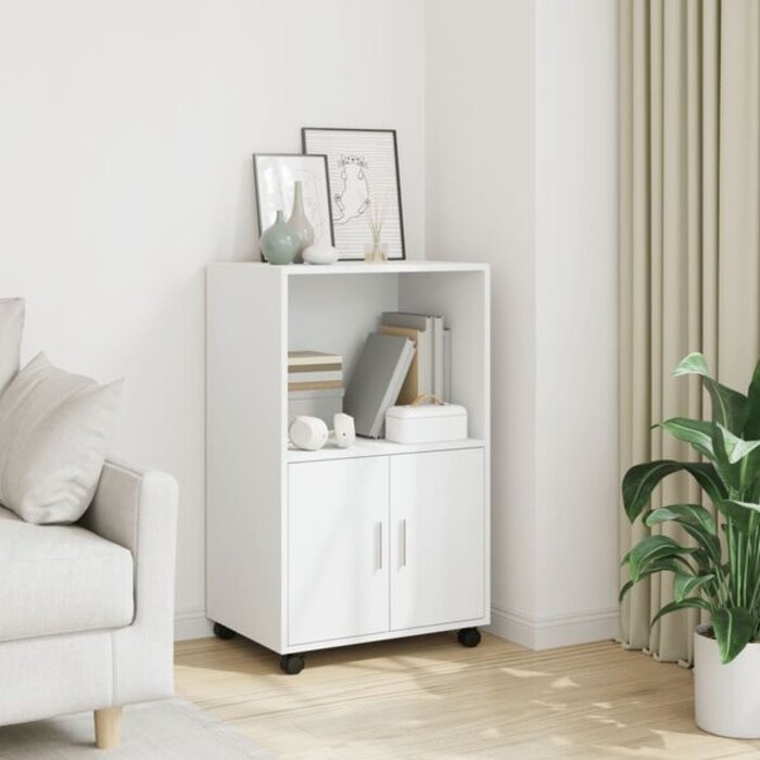 Vidaxl Mobilna szafka na kółkach 55x40x91 cm - Biała - 80% taniej