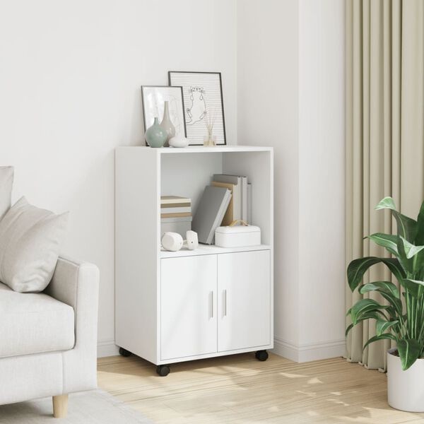 Vidaxl Mobilna szafka na kółkach 55x40x91 cm - Biała - 80% taniej