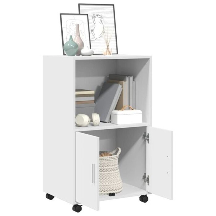 Vidaxl Mobilna szafka na kółkach 55x40x91 cm - Biała - 80% taniej