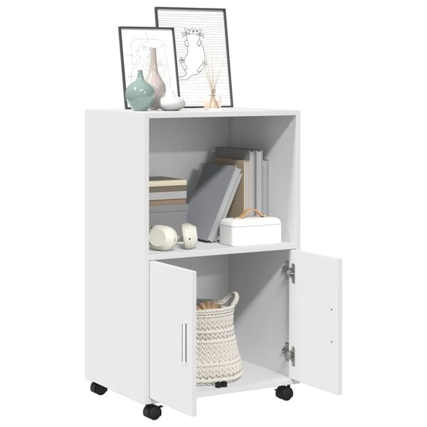 Vidaxl Mobilna szafka na kółkach 55x40x91 cm - Biała - 80% taniej