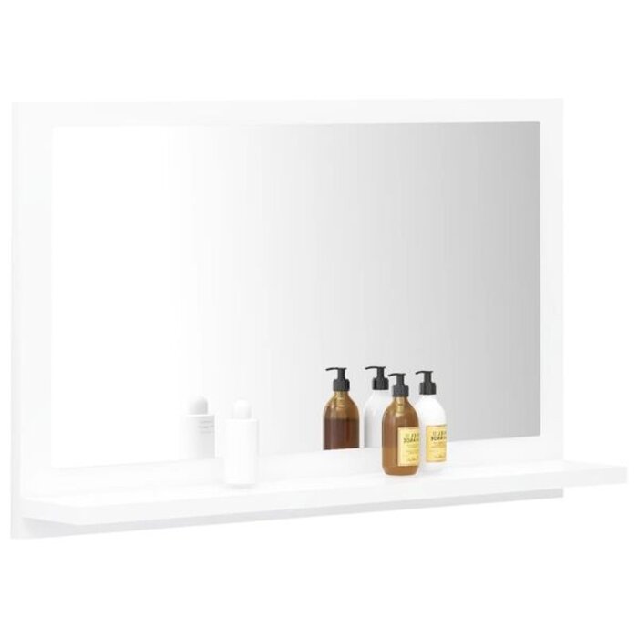 Vidaxl Białe lustro łazienkowe z półką 60x37 cm - 67% taniej