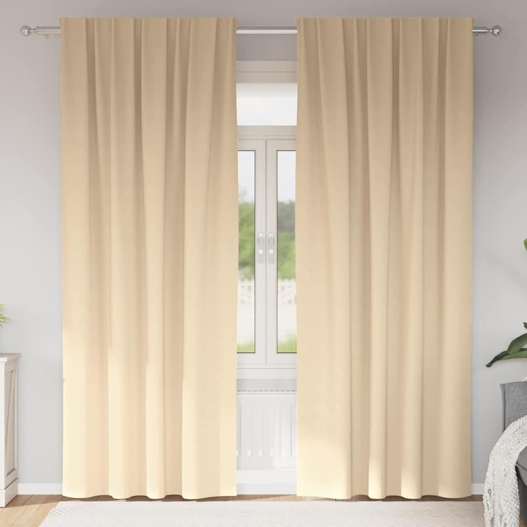Vidaxl Zasłony zaciemniające kremowe 245x140 cm 2 szt. - 59% taniej