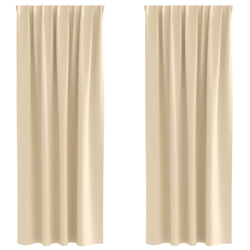 Vidaxl Zasłony zaciemniające kremowe 245x140 cm 2 szt. - 59% taniej
