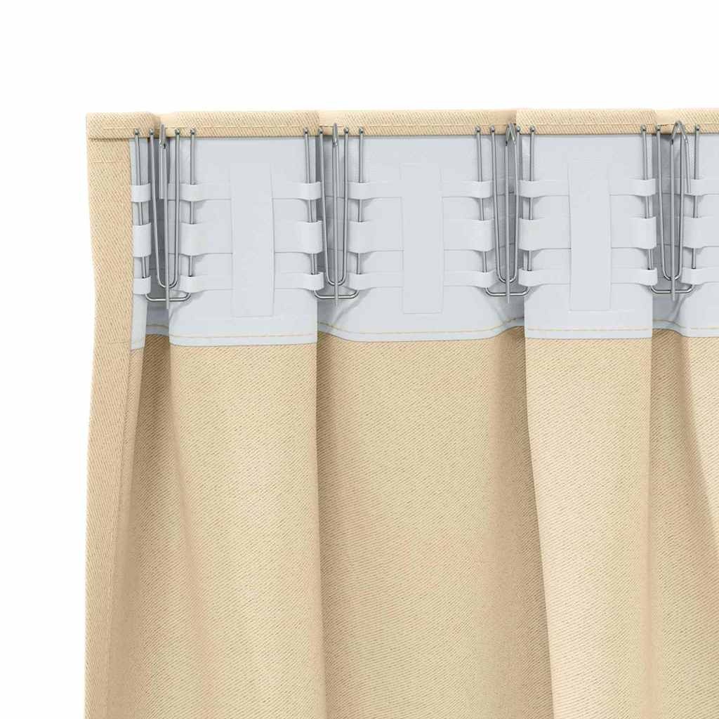 Vidaxl Zasłony zaciemniające kremowe 245x140 cm 2 szt. - 59% taniej