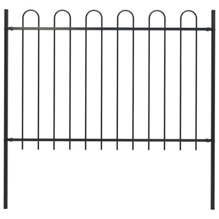 Vidaxl Stalowe ogrodzenie ogrodowe 180x170 cm czarne - 74% taniej