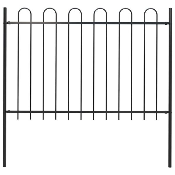 Vidaxl Stalowe ogrodzenie ogrodowe 180x170 cm czarne - 74% taniej