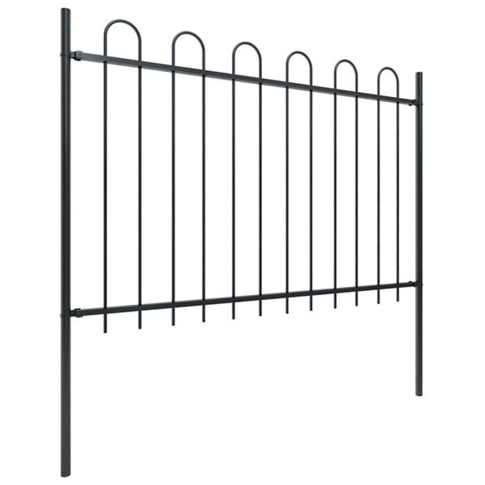 Vidaxl Stalowe ogrodzenie ogrodowe 180x170 cm czarne - 74% taniej