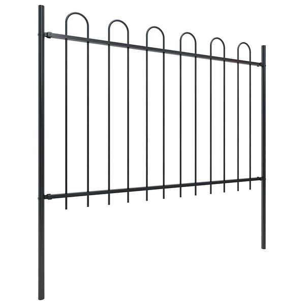 Vidaxl Stalowe ogrodzenie ogrodowe 180x170 cm czarne - 74% taniej