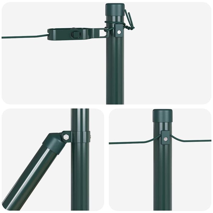 Vidaxl Zestaw 7 słupków ogrodzeniowych 32 mm x 80 cm, stal ocynkowana - 57% taniej