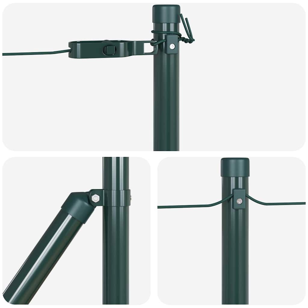 Vidaxl Zestaw 7 słupków ogrodzeniowych 32 mm x 80 cm, stal ocynkowana - 57% taniej
