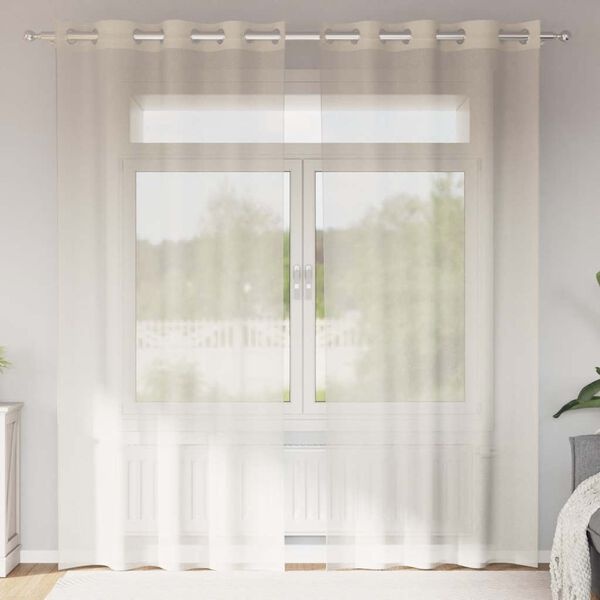 Vidaxl Kremowe zasłony z woalu 140x225 cm, 2 szt. - 55% taniej