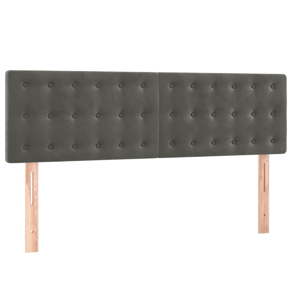 Vidaxl Zestaw 2 zagłówków welurowych 72x88 cm ciemnoszarych - 70% taniej