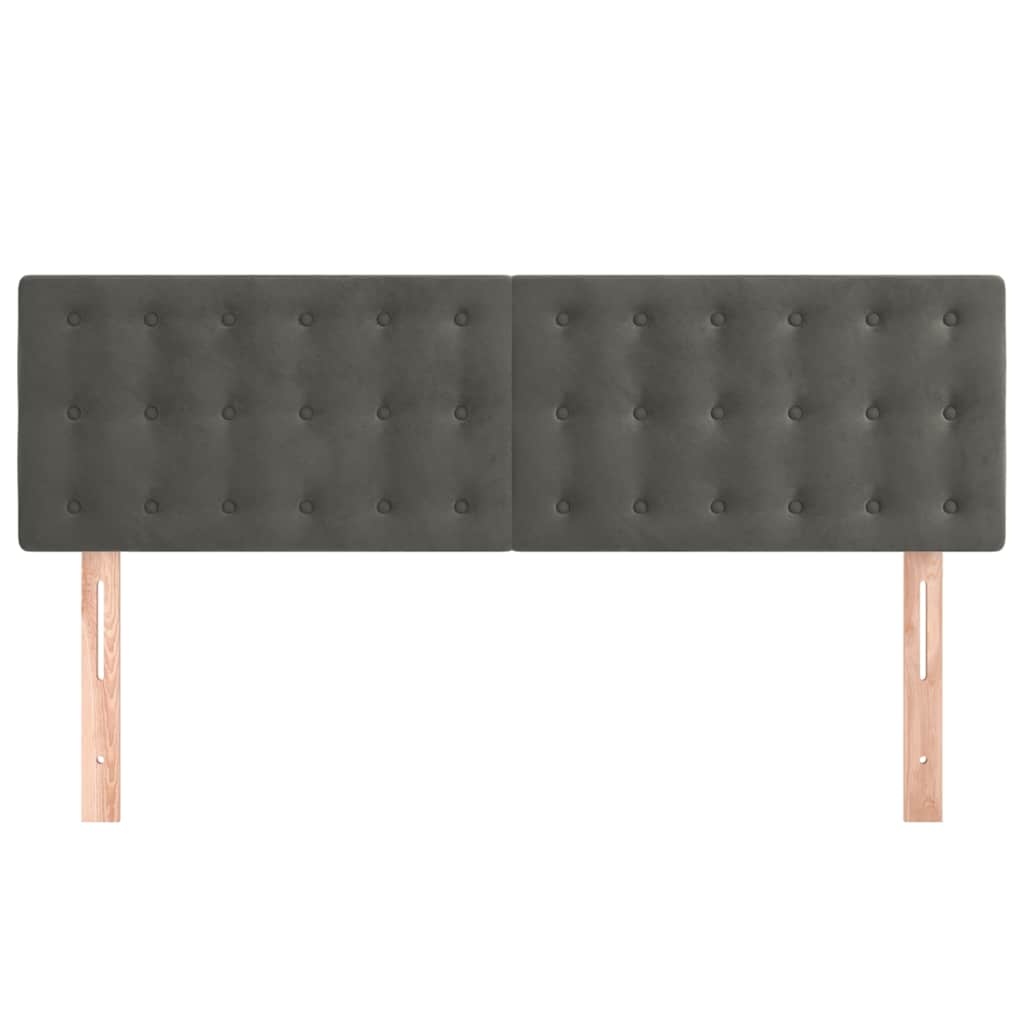 Vidaxl Zestaw 2 zagłówków welurowych 72x88 cm ciemnoszarych - 70% taniej