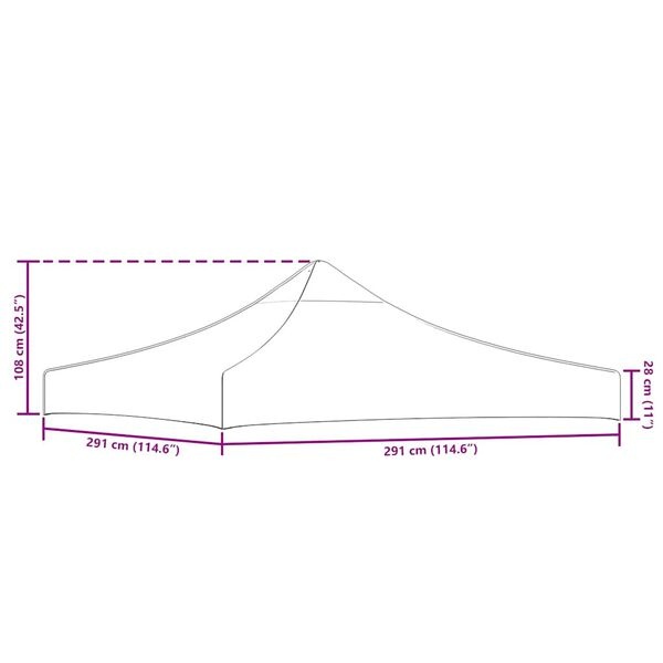 Vidaxl Poszycie dachu do namiotu 3x3 m kremowe - 70% taniej