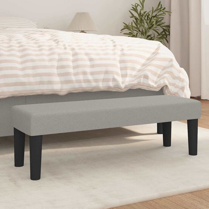 Vidaxl Jasnoszara ławka tapicerowana 140x190 cm - 66% taniej