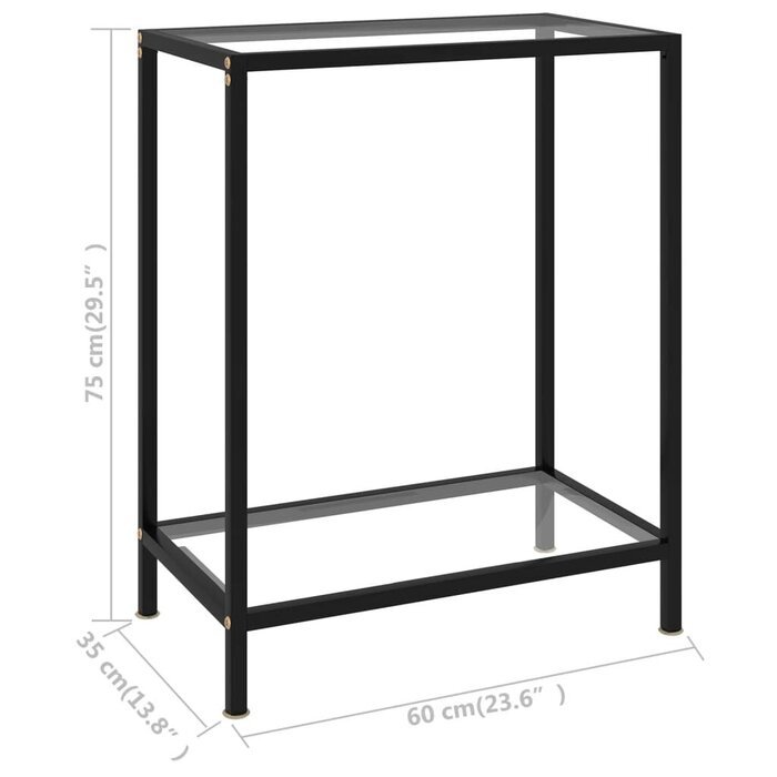 Vidaxl Szklana konsola przyścienna 60x35x75 cm - 69% taniej