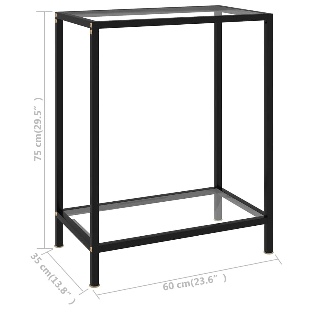 Vidaxl Szklana konsola przyścienna 60x35x75 cm - 69% taniej