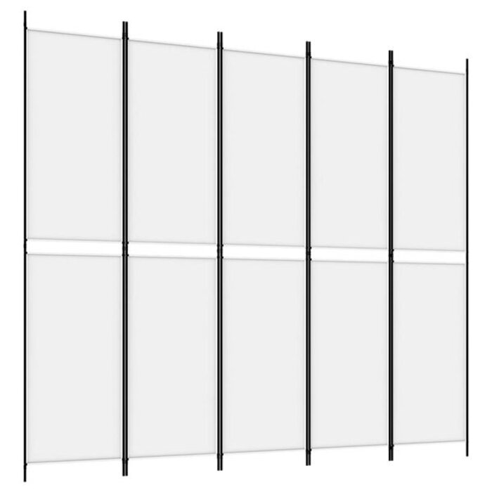 Vidaxl Parawan pokojowy 5-panelowy 250x220 cm biały - 65% taniej