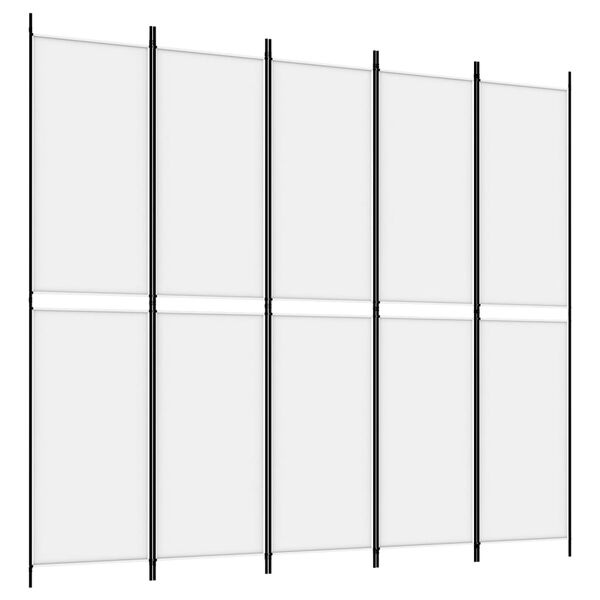 Vidaxl Parawan pokojowy 5-panelowy 250x220 cm biały - 65% taniej