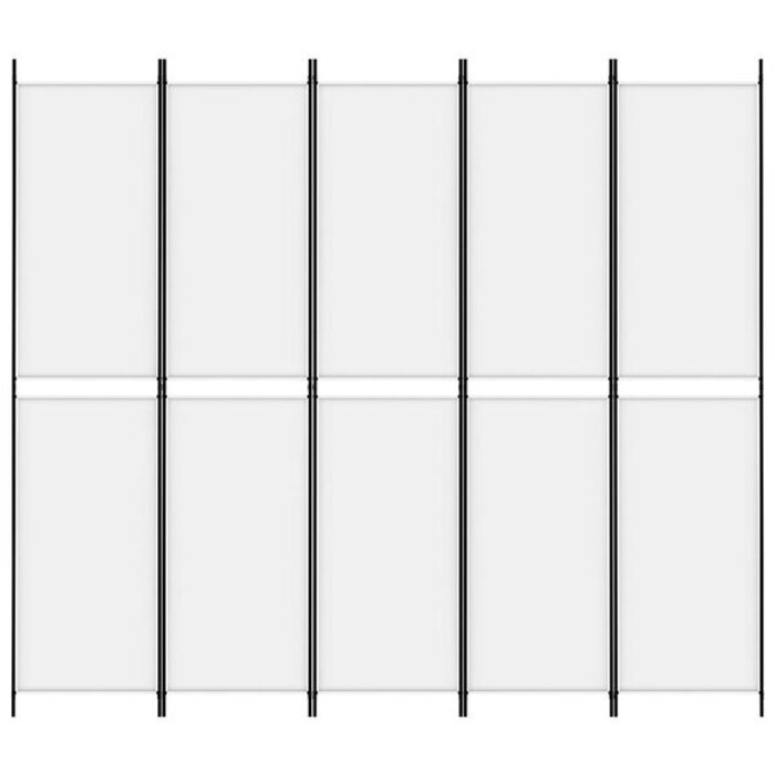 Vidaxl Parawan pokojowy 5-panelowy 250x220 cm biały - 65% taniej