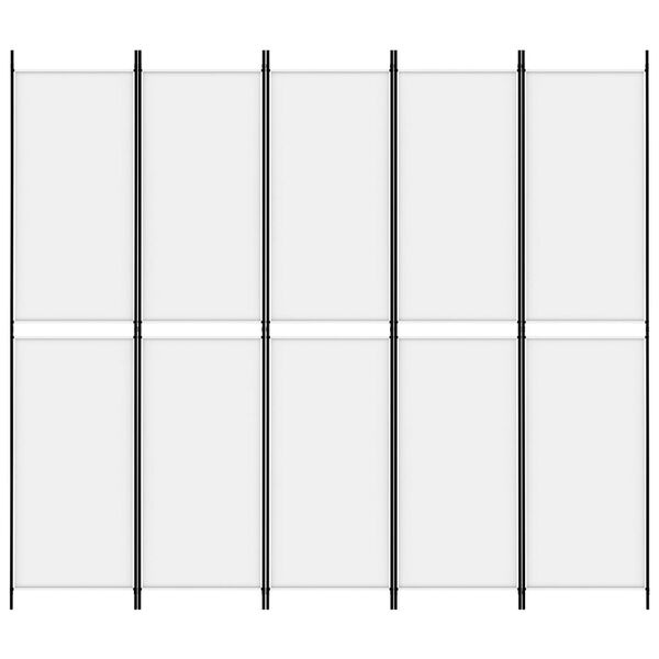 Vidaxl Parawan pokojowy 5-panelowy 250x220 cm biały - 65% taniej