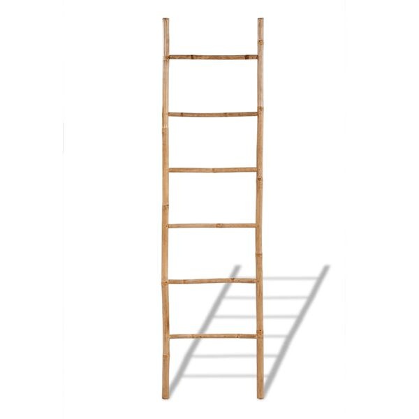 Vidaxl Bambusowa drabina na ręczniki 6 szczebli 50x190 cm - 68% taniej