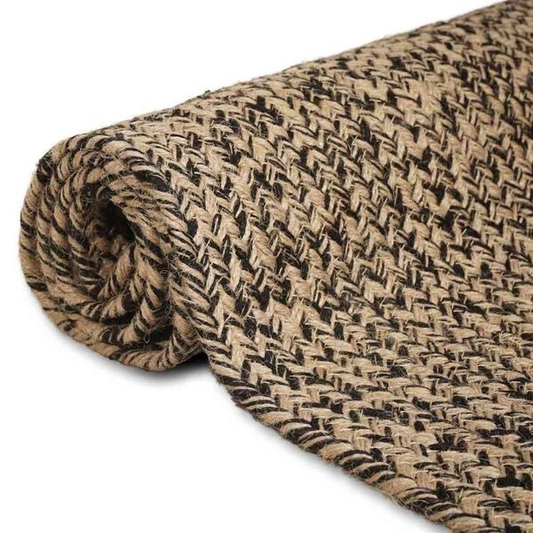 Vidaxl Dywan z juty naturalny i czarny 120 x 120 cm - 75% taniej