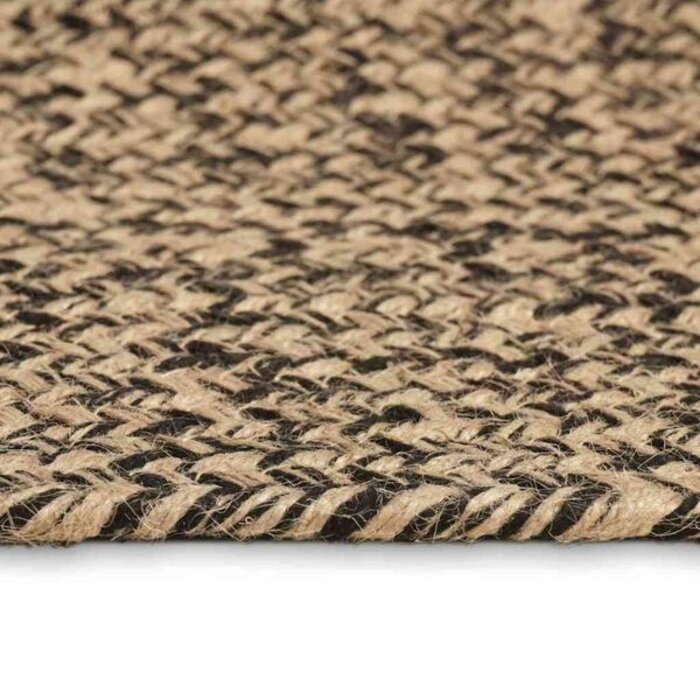 Vidaxl Dywan z juty naturalny i czarny 120 x 120 cm - 75% taniej